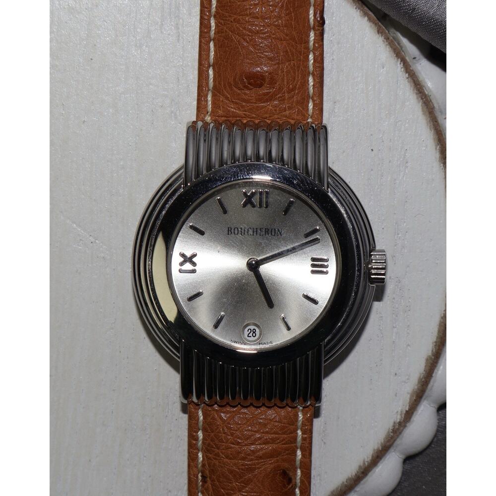Boucheron Solis Collection Stainless Steel Watch 44.6G / 34mm/ 7in